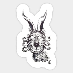 Wierd Rabbit Art Sticker